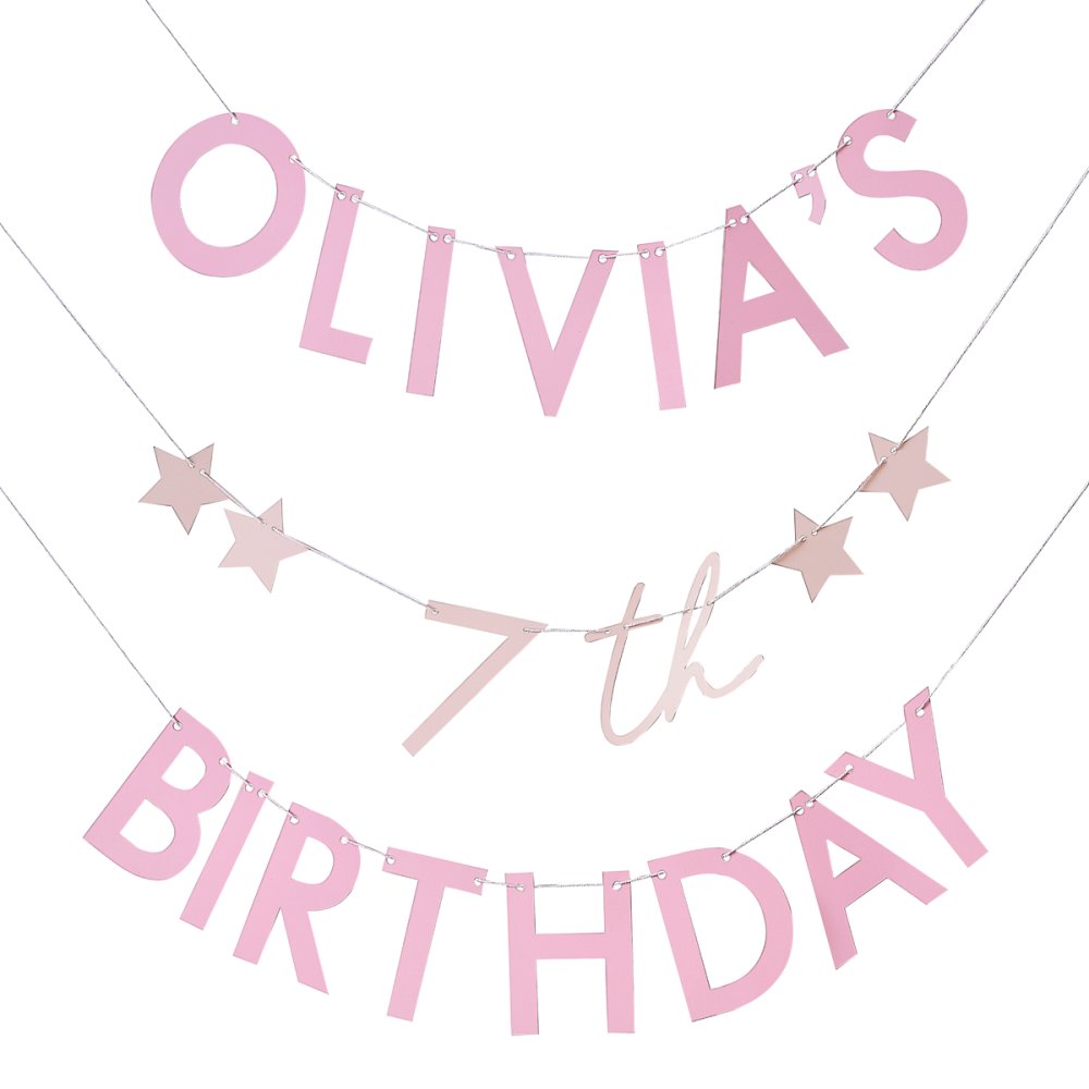 Pink Customisable Birthday Bunting
