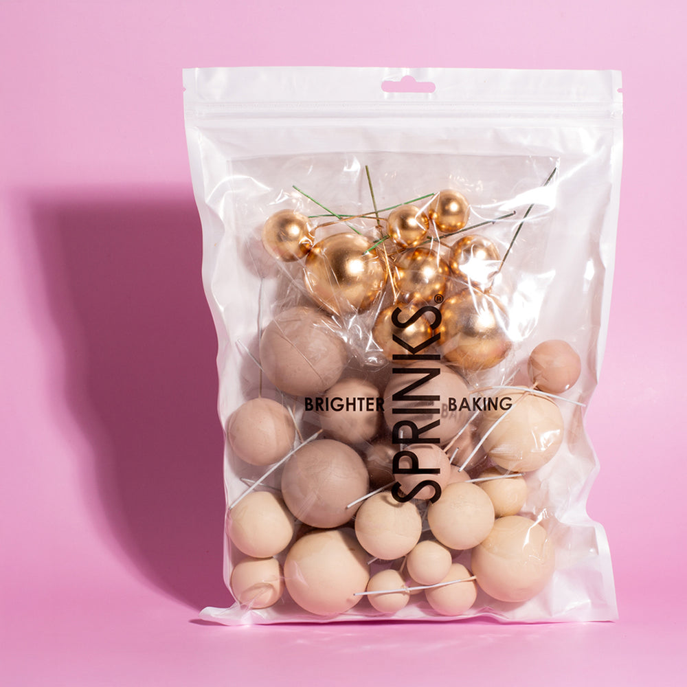 Champagne Gold Cake Ball Toppers 32pk