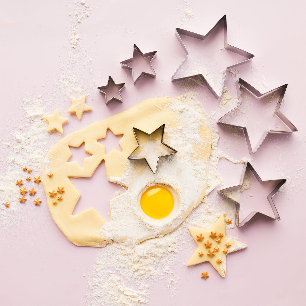 6 Piece Star Shaped Cookie Cutters