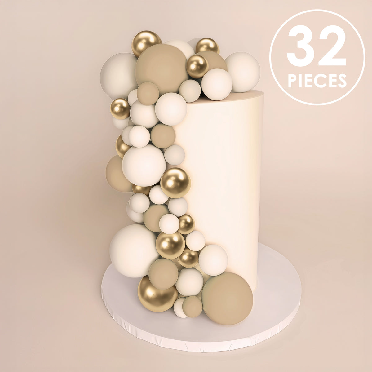 Champagne Gold Cake Ball Toppers 32pk