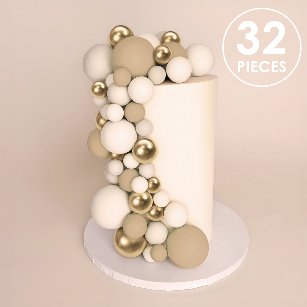 Champagne Gold Cake Ball Toppers 32pk