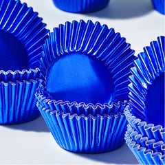 Navy Foil Baking Cups 50pk