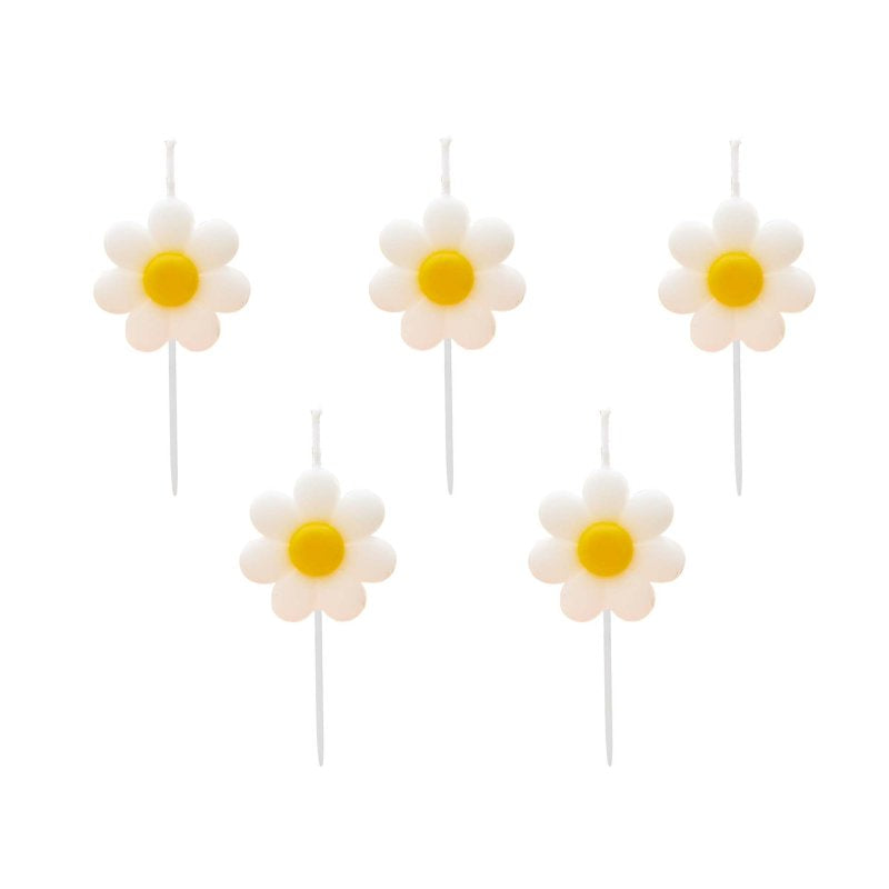 Daisy Shaped Candles 5pk