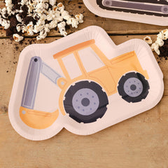 Construction Vehicle Party Plates 8pk