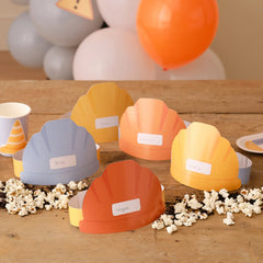 Customisable Construction Party Hats 5pk