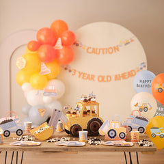 Customisable Construction Party Hats 5pk