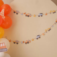 Construction Vehicle and Cone Garland