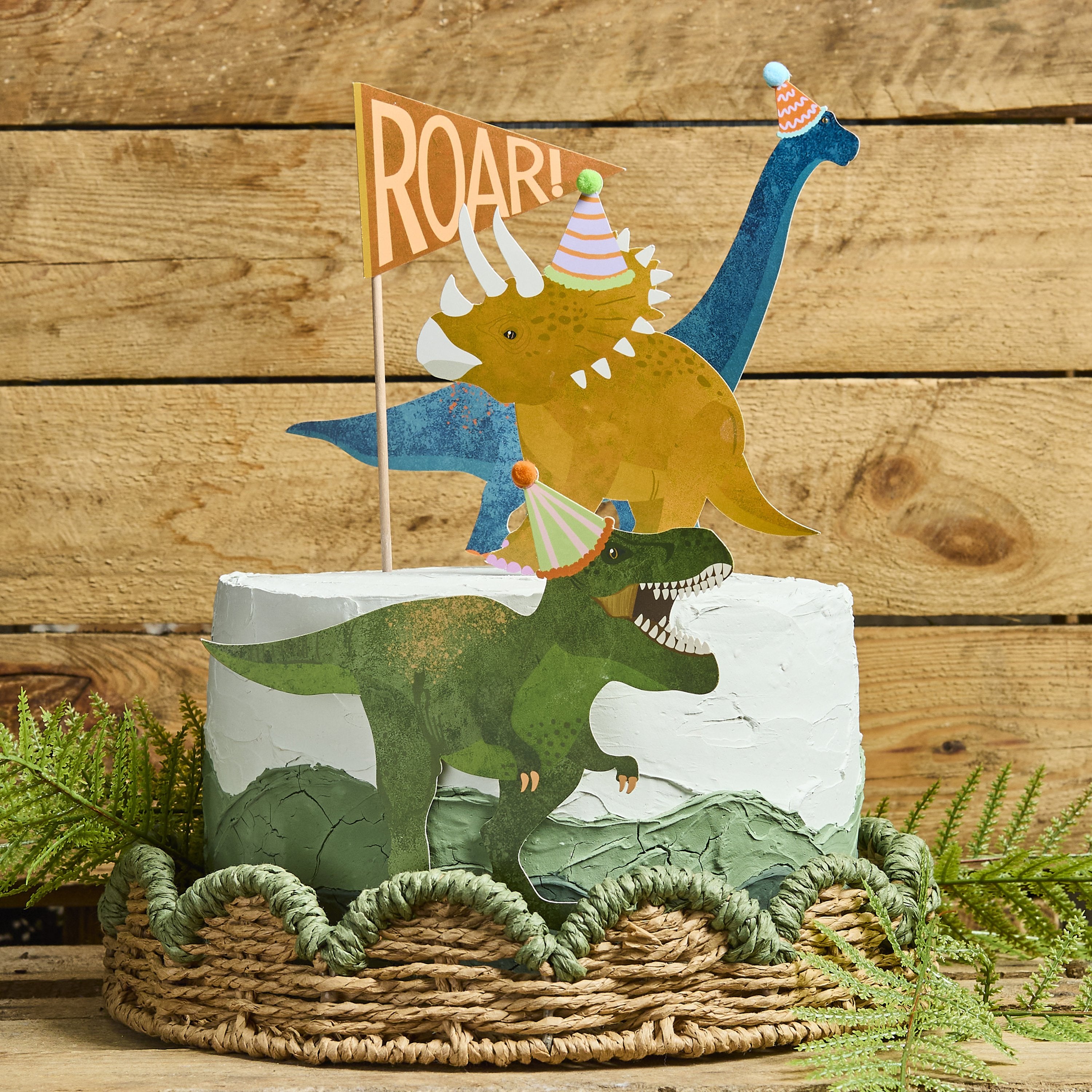 Party Dinosaur Cake Topper Set