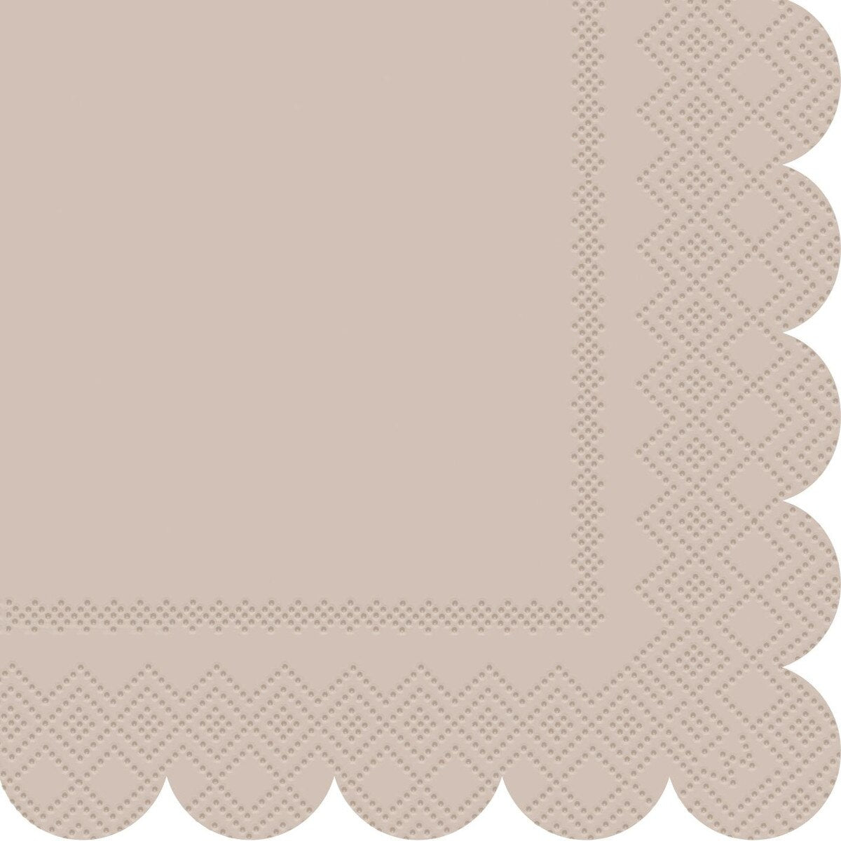 Earthy Brown Scalloped Napkins 16pk