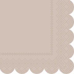 Earthy Brown Scalloped Napkins 16pk
