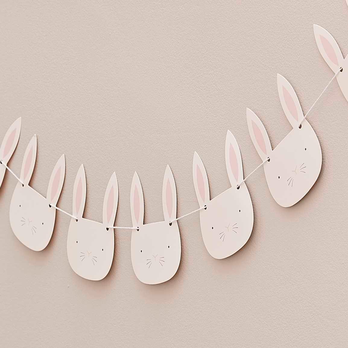 Pink & White Bunny Face Bunting