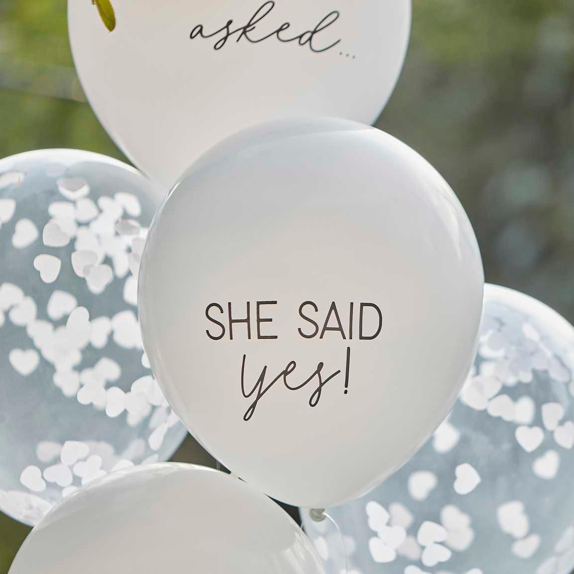She Said Yes Confetti Engagement Balloon Bundle 5pk