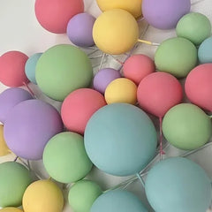 Pastel Rainbow Cake Ball Toppers 32pk