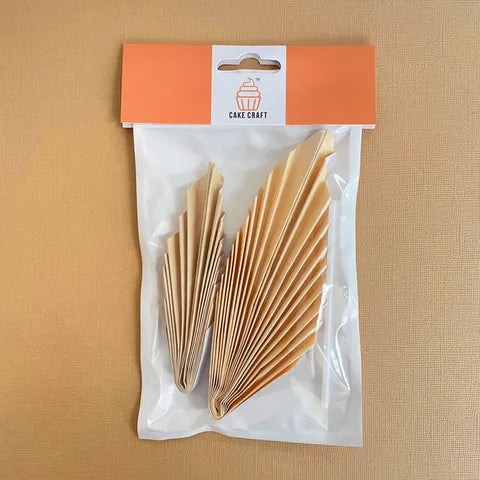 Cream Deco Paper Fan Cake Toppers 2pk