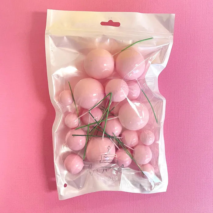 Baby Pink Cake Ball Toppers 20pk