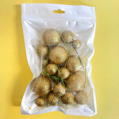 Glitter Gold Cake Ball Toppers 20pk