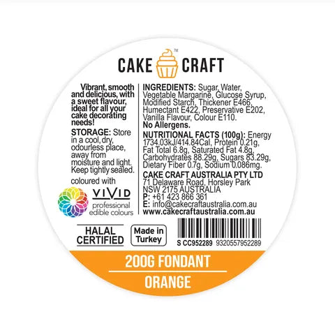 Cake Craft Fondant Orange 200g