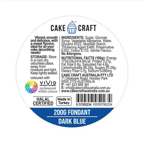 Cake Craft Fondant Dark Blue 200g