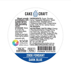Cake Craft Fondant Dark Blue 200g