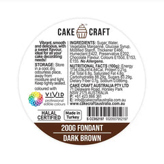 Cake Craft Fondant Dark Brown 200g