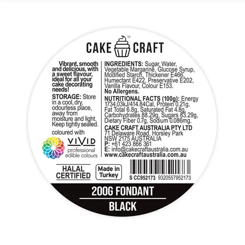 Cake Craft Fondant Black 200g