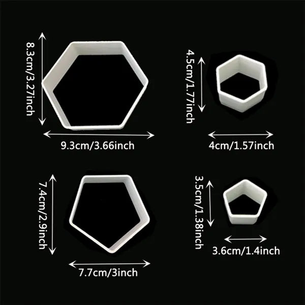 Soccer Ball Hexagon/Octogon Cookie Cutters 4pk