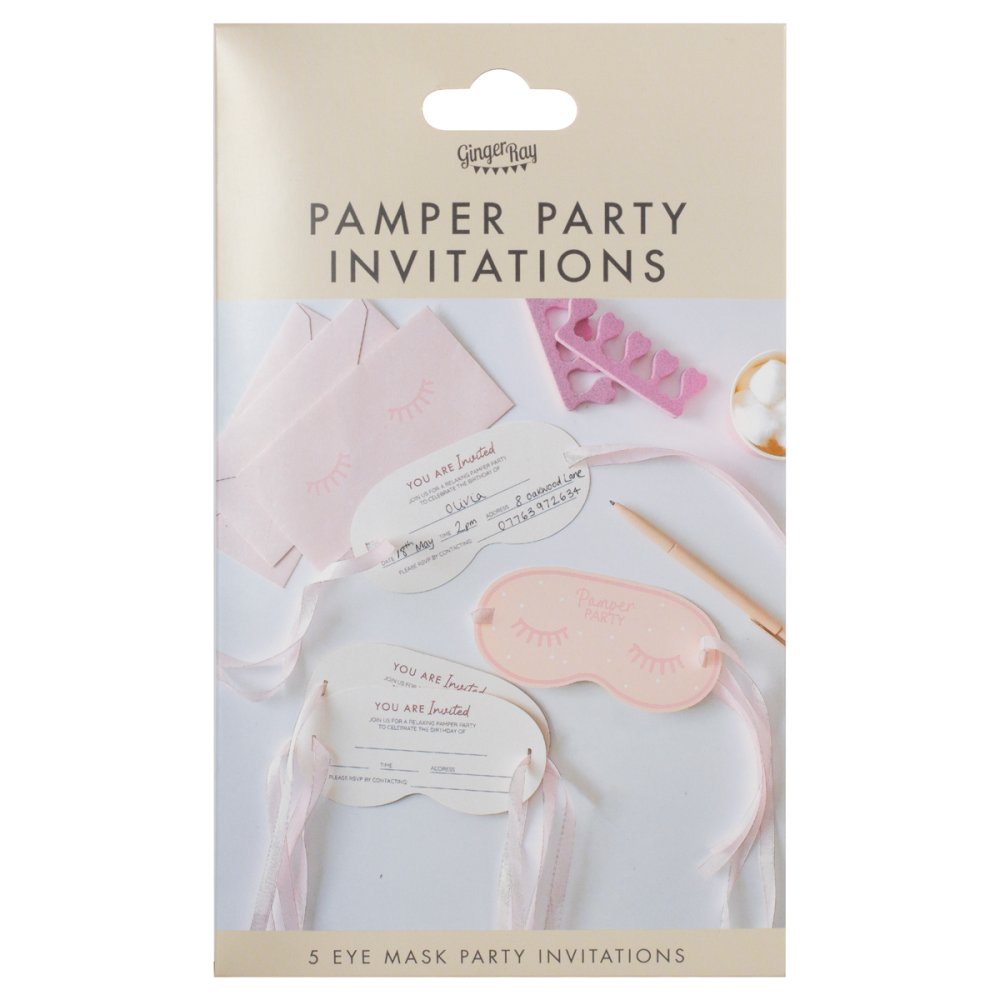Pamper Party Invitations 5pk