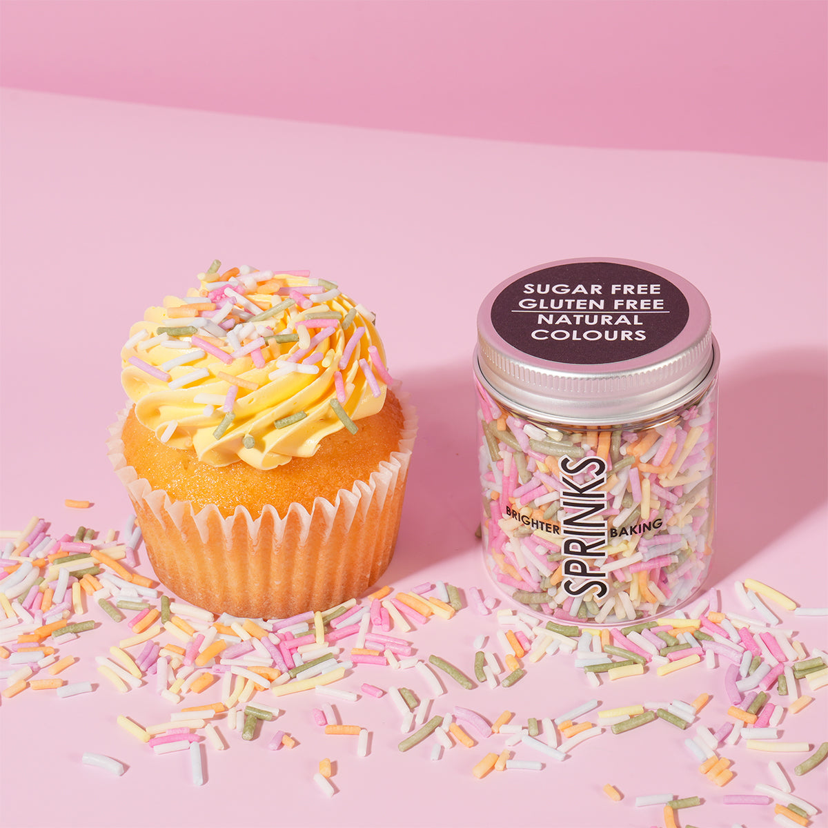 Sugar Free Natural Coloured Pastel Rainbow Jimmies Sprinkles