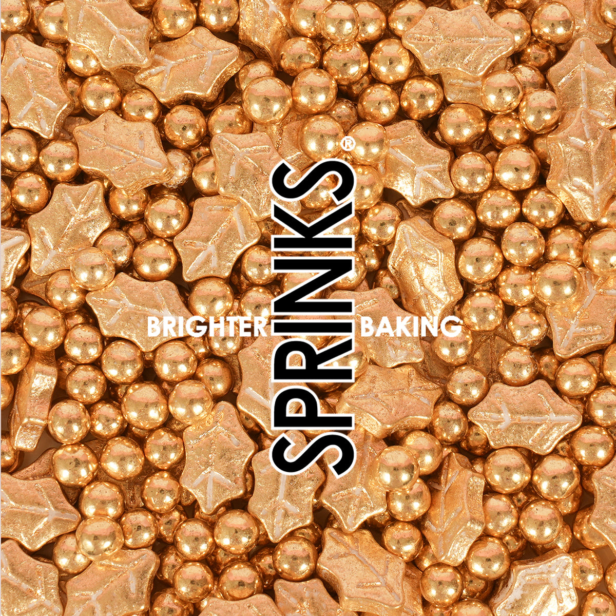 Golden Holly Sprinkle Orb Decorations