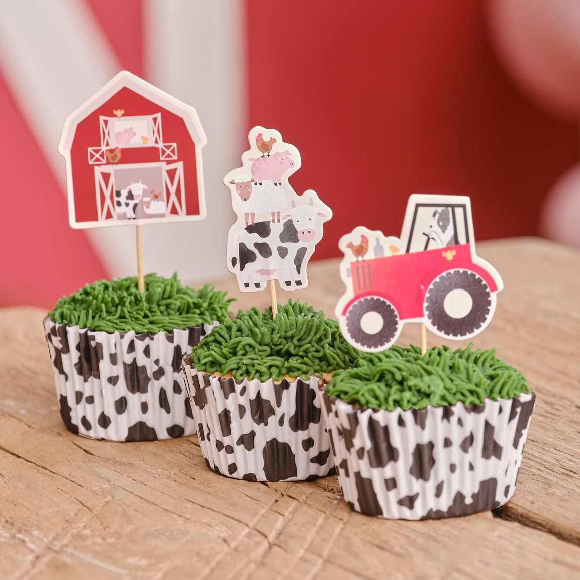 Farm Birthday Cake Cupcake Toppers 12pk