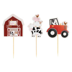 Farm Birthday Cake Cupcake Toppers 12pk