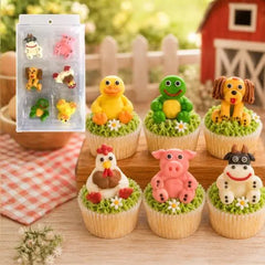 Farm Animals Sugar Icing Decorations 6pk