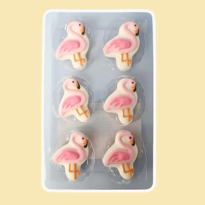 Flamingo Sugar Icing Decorations 6pk