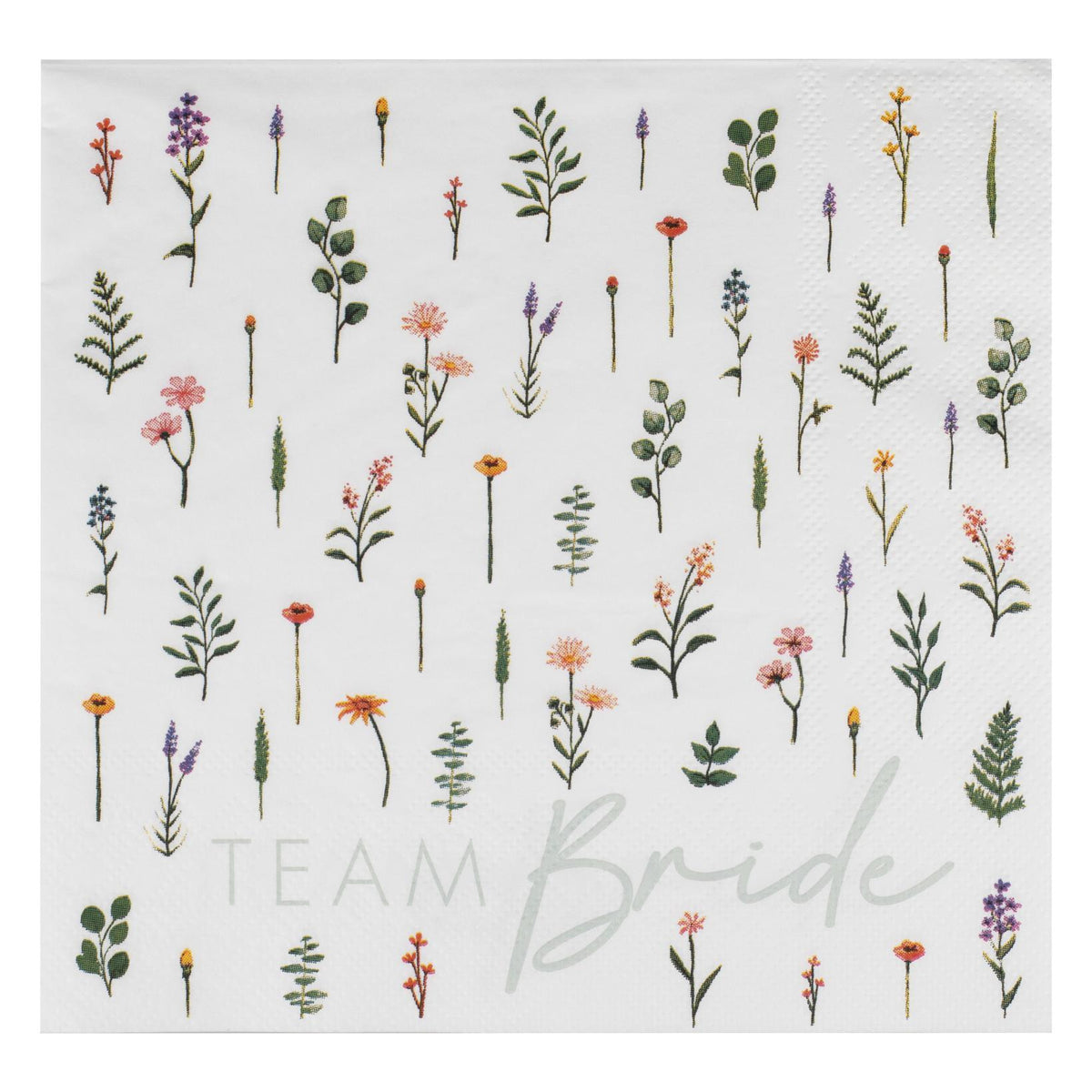 Floral Team Bride Hen Party Napkins 16pk