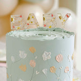 Floral Baby Pressed Flower Cake Topper