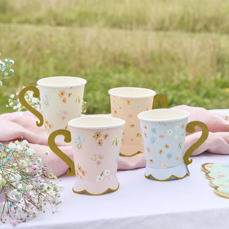 Floral Tea Party Cups 8pk