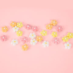 Colourful Flowers Icing Decorations 24pk