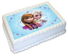 Frozen Anna & Elsa Edible Icing Cake Image A4