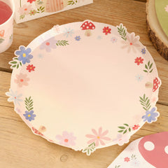 Floral Plates with Toadstools 8pk