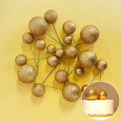 Glitter Gold Cake Ball Toppers 20pk