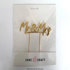 Gold Mr & Mrs Metal Cake Topper