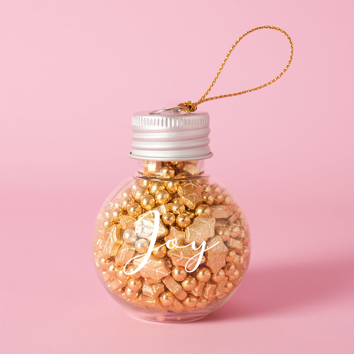 Golden Holly Sprinkle Orb Decorations