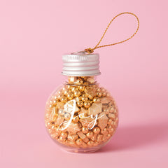 Golden Holly Sprinkle Orb Decorations