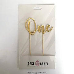 Gold One Metal Cake Topper