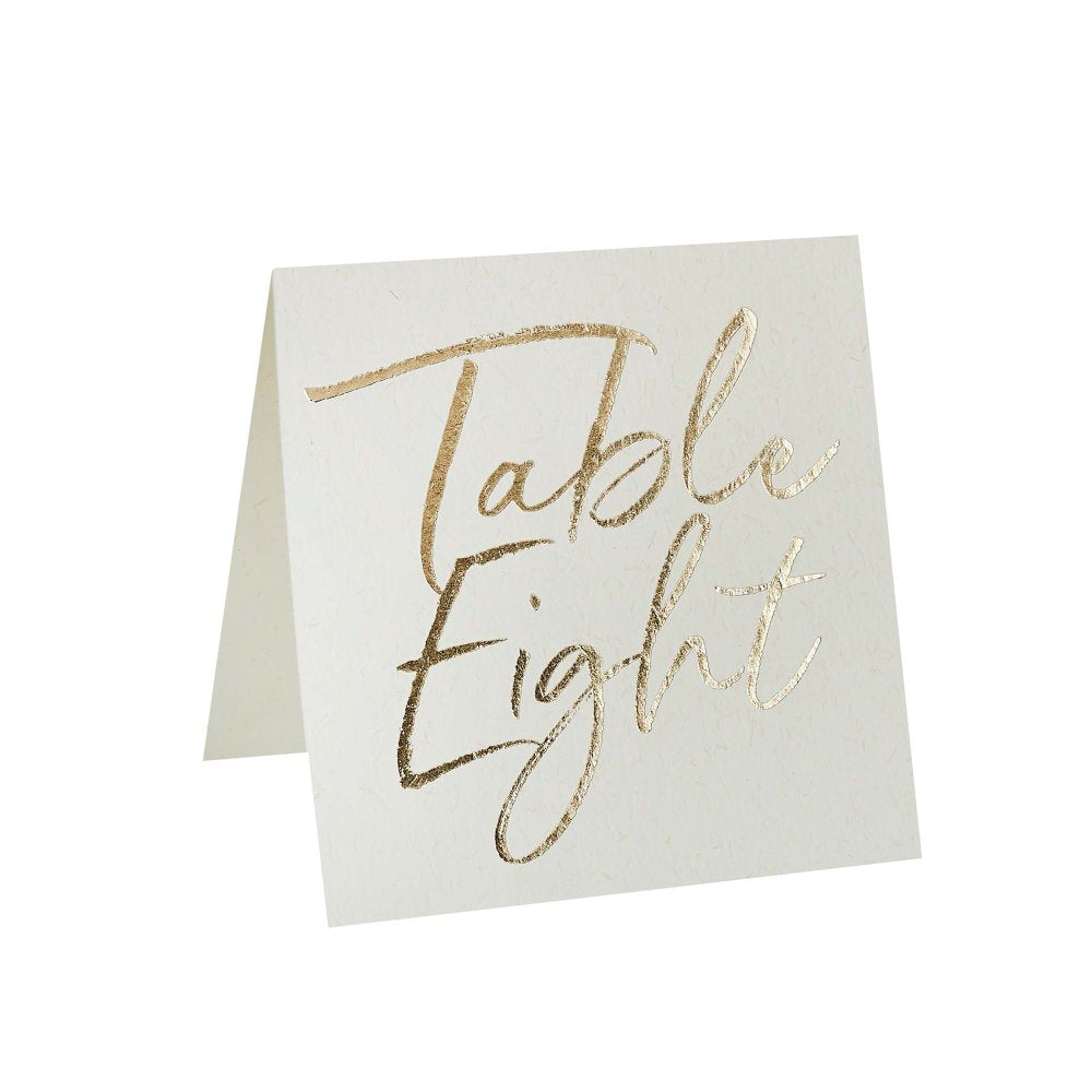 Gold Foiled Table Numbers 12pk