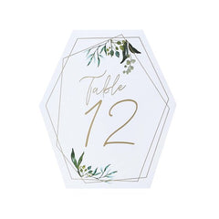 Geometric Greenery Table Numbers 12pk