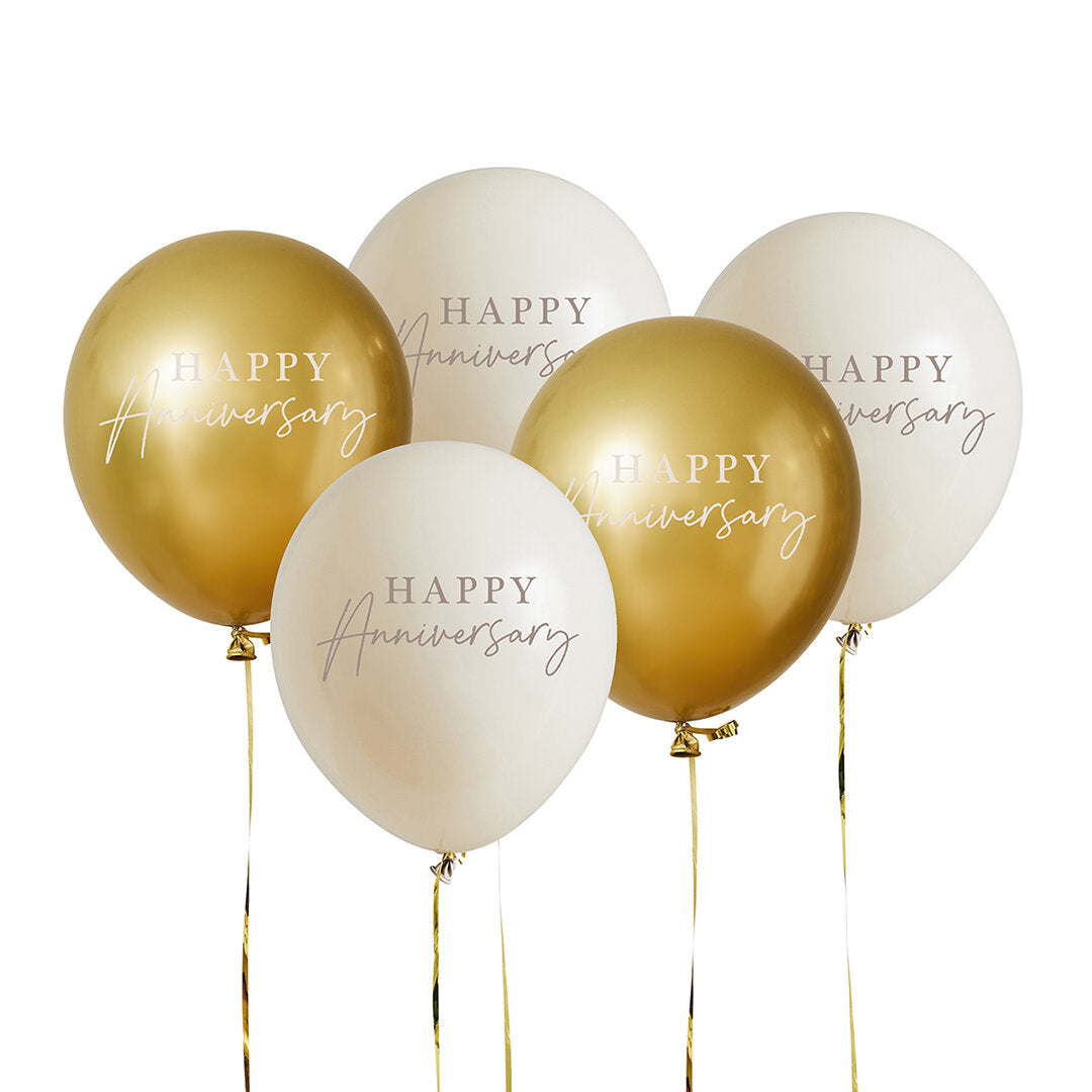 Happy Anniversary Balloons 5pk