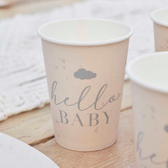 Hello Baby Neutral Baby Shower Cups 8pk