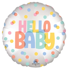 Colourful Hello Baby Round Foil Balloon
