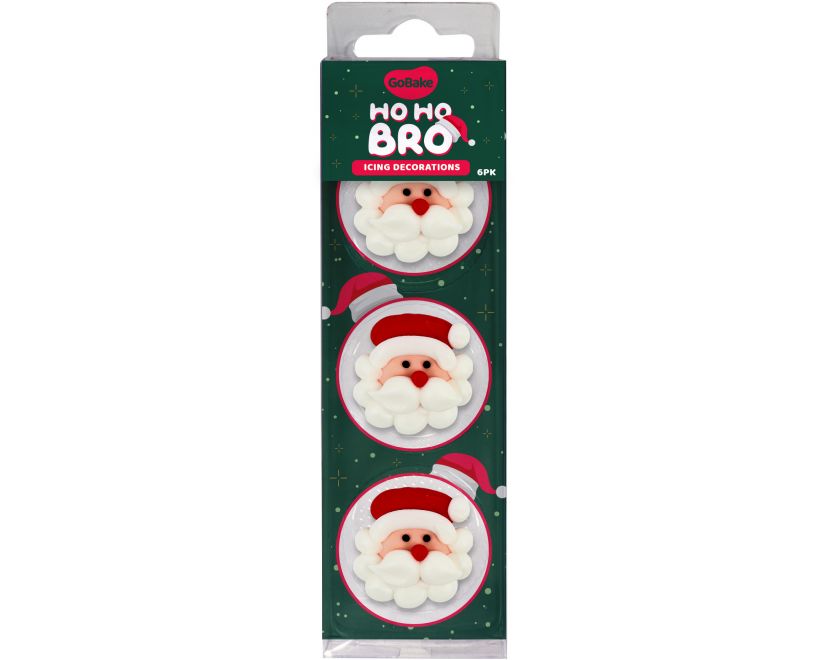 Ho Ho Bro Santa Icing Decorations 6pk
